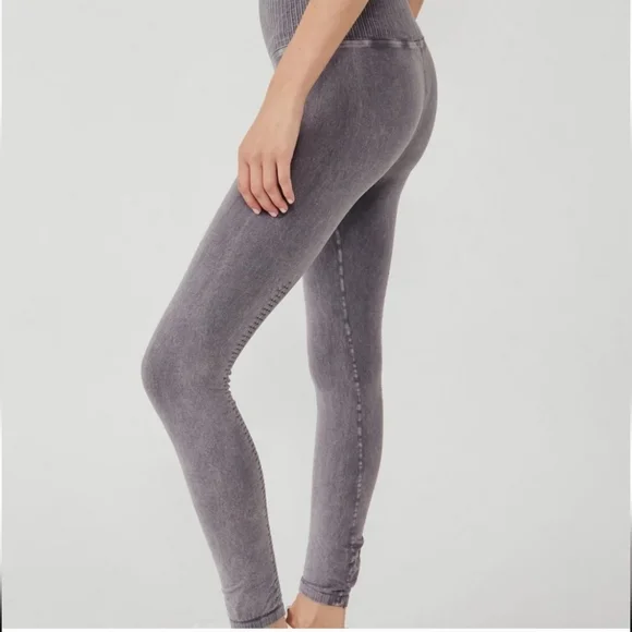 NWOT Free People Good Karma high rise leggings gray - Picture 7 of 10